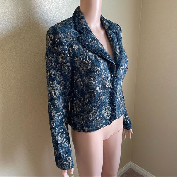 Alberto Makali Jacquard Sequin Women’s Blazer Size 6 - Picture 4 of 13